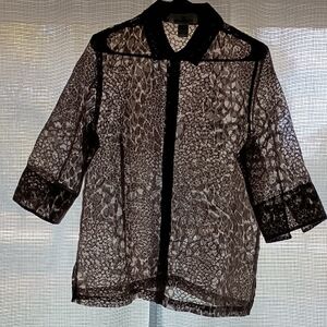 Erin London Taupe Lace Top